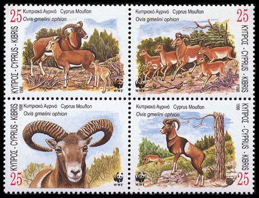 Cyprus WWF Mouflon 4v Block of 4 1998 MNH SG#941-944 MI#914-917 Sc#920-923