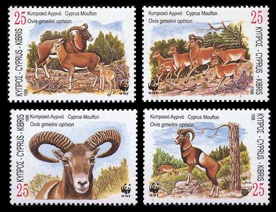 Cyprus WWF Mouflon 4v 1998 MNH SG#941-944 MI#914-917 Sc#920-923