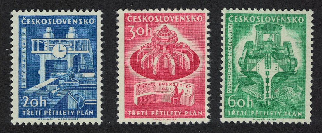 Czechoslovakia Third Five Year Plan 2nd issue 3v 1961 MNH SG#1198-1200