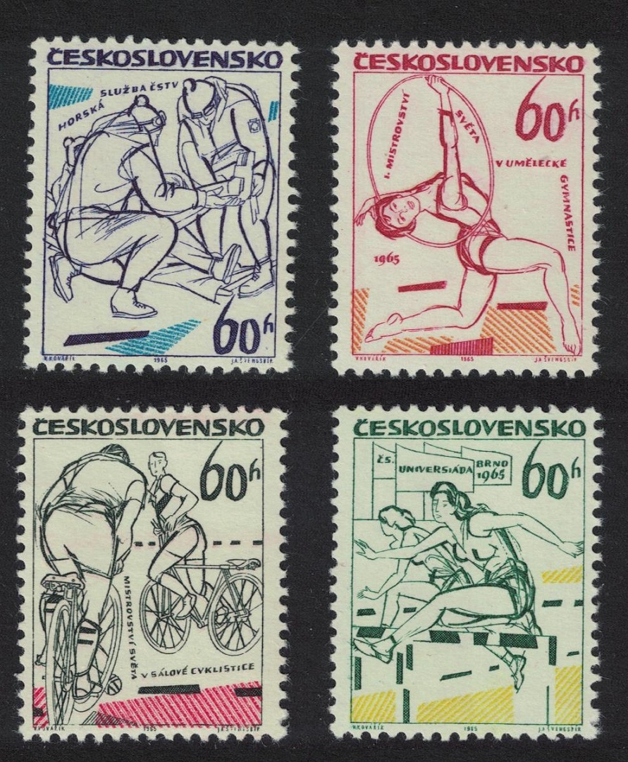 Czechoslovakia Cycling Mountain Rescue Sports Events 4v 1965 MNH SG#1455-1458