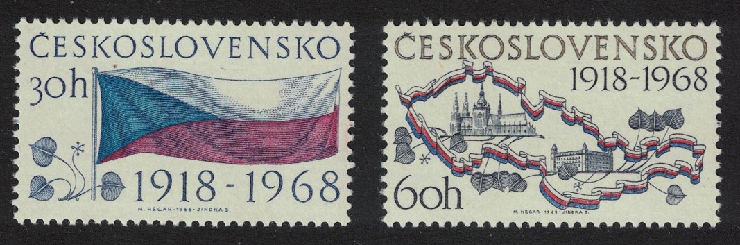 Czechoslovakia 50th Anniversary of Republic 2v 1968 MNH SG#1780-1781