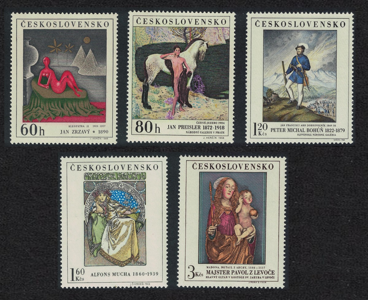 Czechoslovakia Art Paintings 3rd series 5v 1968 MNH SG#1790-1794 MI#1839-1843