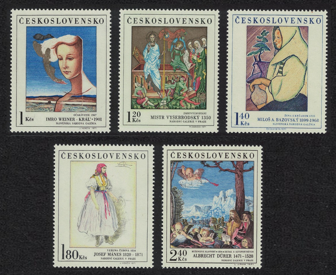 Czechoslovakia Art Paintings 6th issue 5v 1971 MNH SG#1999-2003