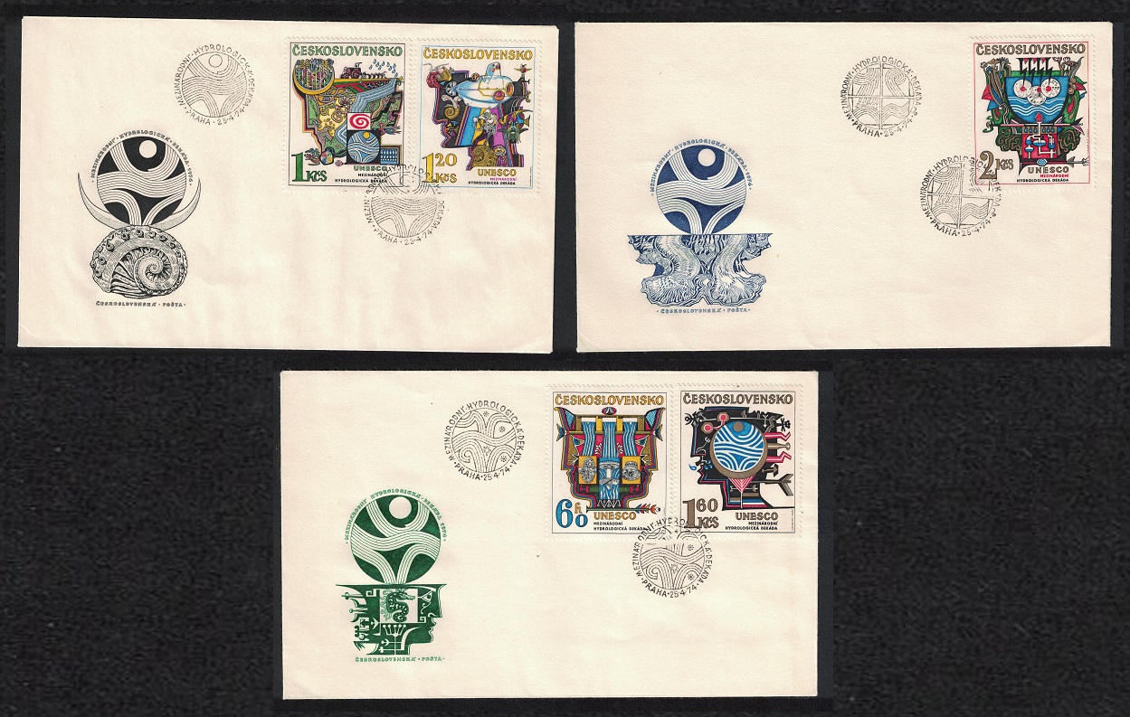 Czechoslovakia Hydrological Decade UNESCO 5 FDCs 1974 MNH SG#2157-2161