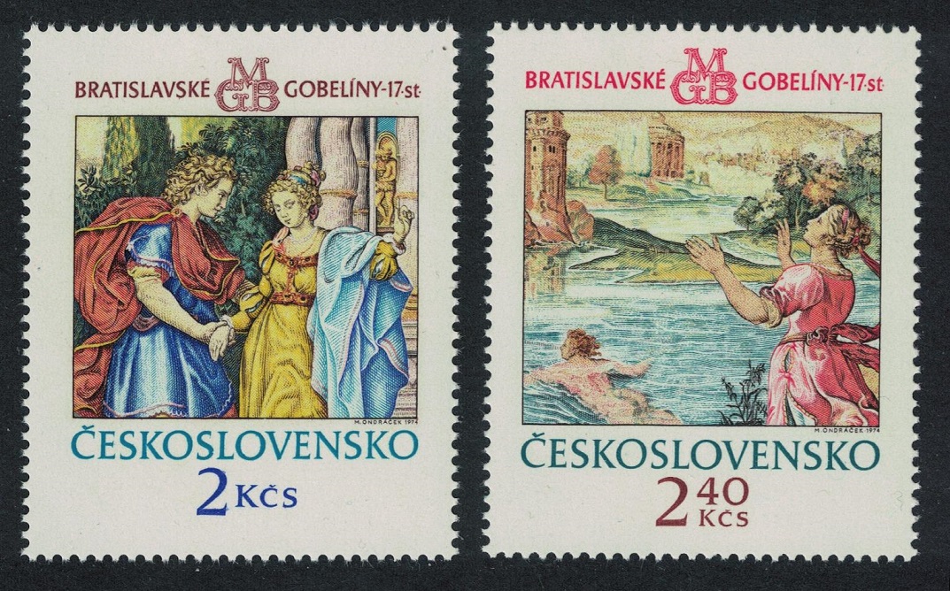 Czechoslovakia Bratislava Tapestries. Hero and Leander 2v 1974 MNH SG#2176-2177