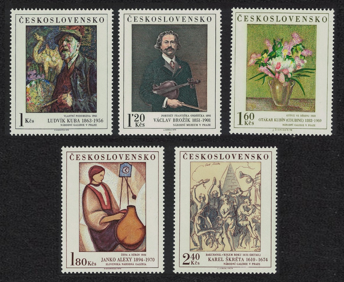 Czechoslovakia Art Paintings 9th series 1974 MNH SG#2194-2198