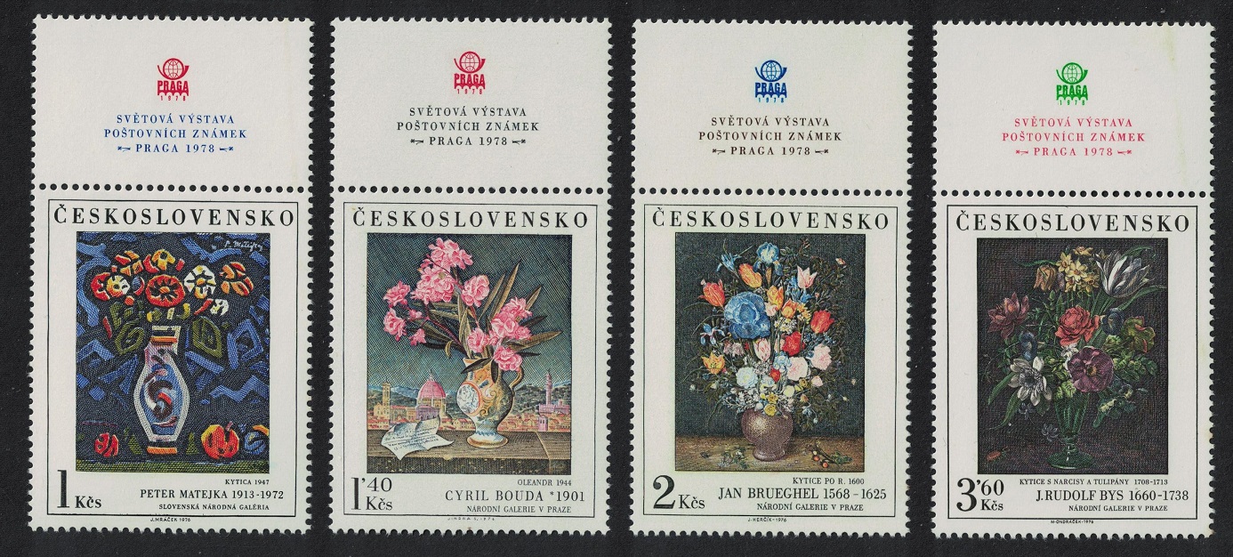 Czechoslovakia Art Paintings 11th series 4v Labels 1976 MNH SG#2313-2316 MI#2351-2354