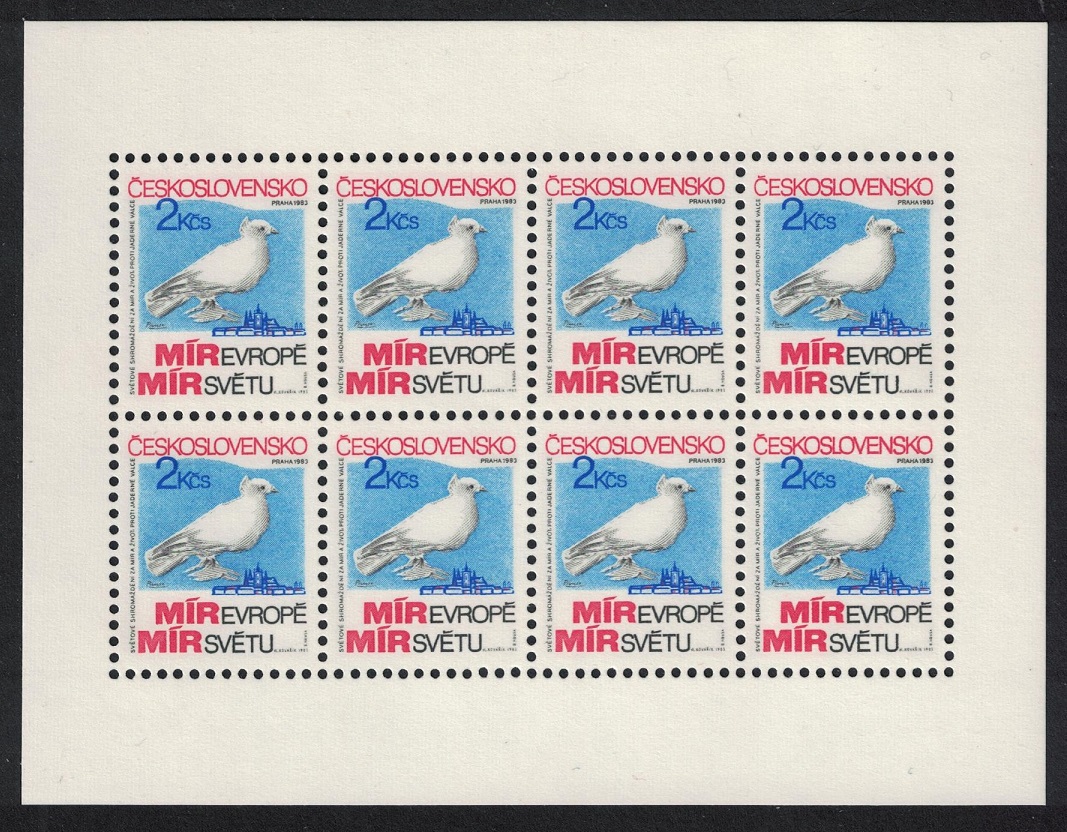 Czechoslovakia Dove Bird World Peace and Life Congress Sheetlet 1983 MNH SG#2683 MI#2720KB