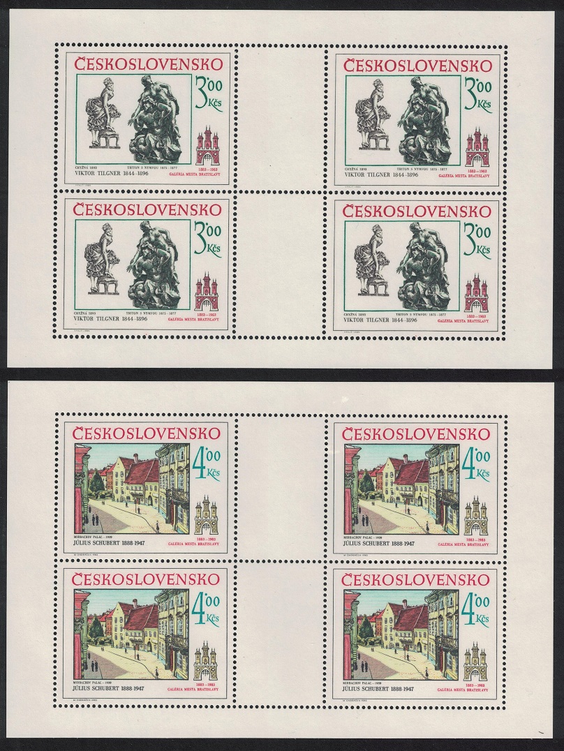 Czechoslovakia Historic Bratislava 7th series 2 Sheetlets 1983 MNH SG#2698-2699