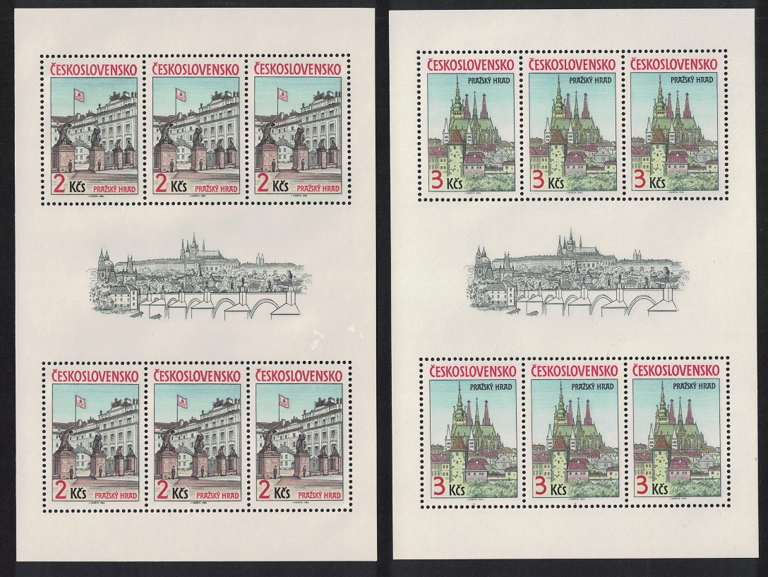 Czechoslovakia Prague Castle 21st series 2 Sheetlets 1985 MNH SG#2803-2804