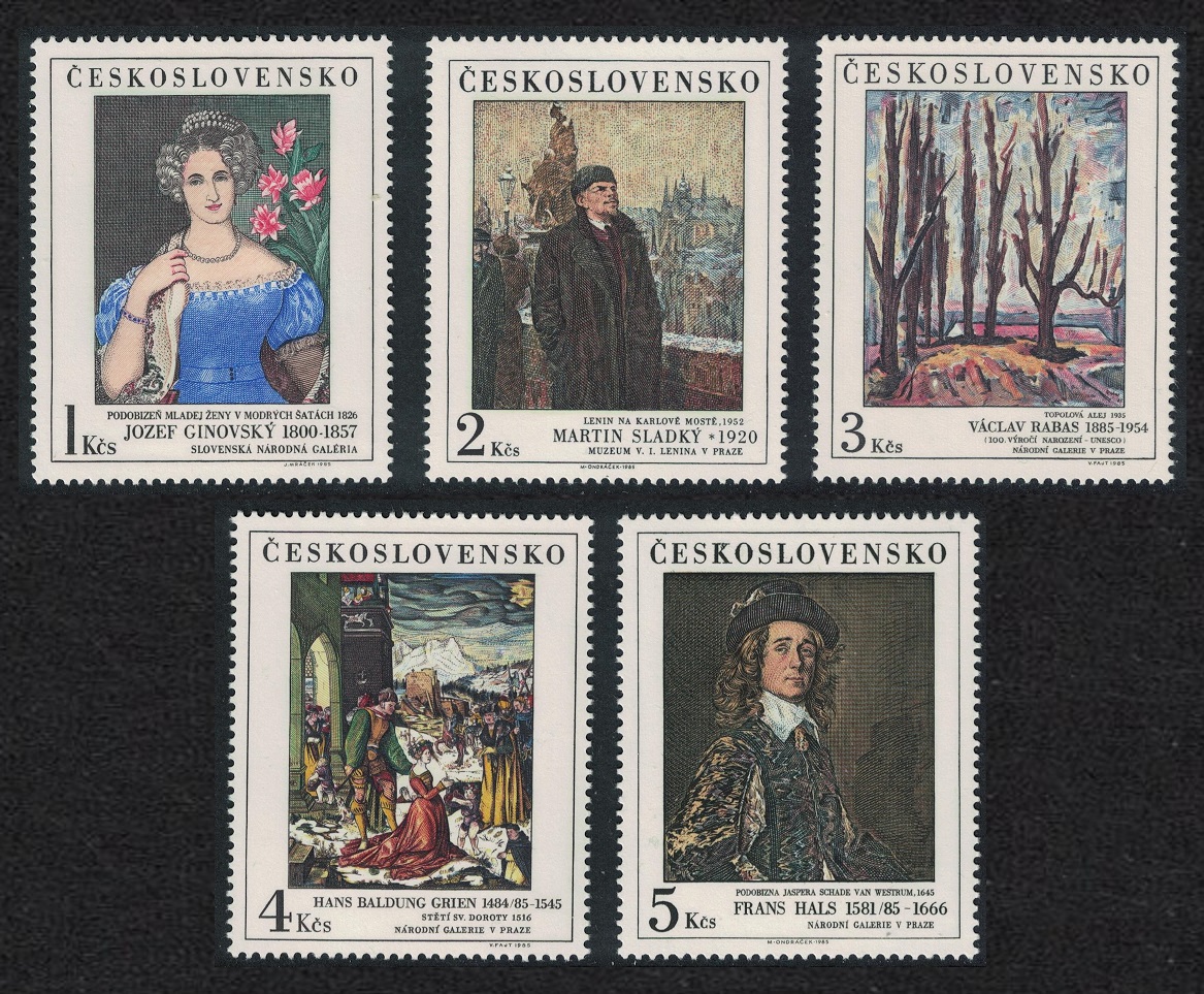 Czechoslovakia Art Paintings 19th series 5v 1985 MNH SG#2810-2814