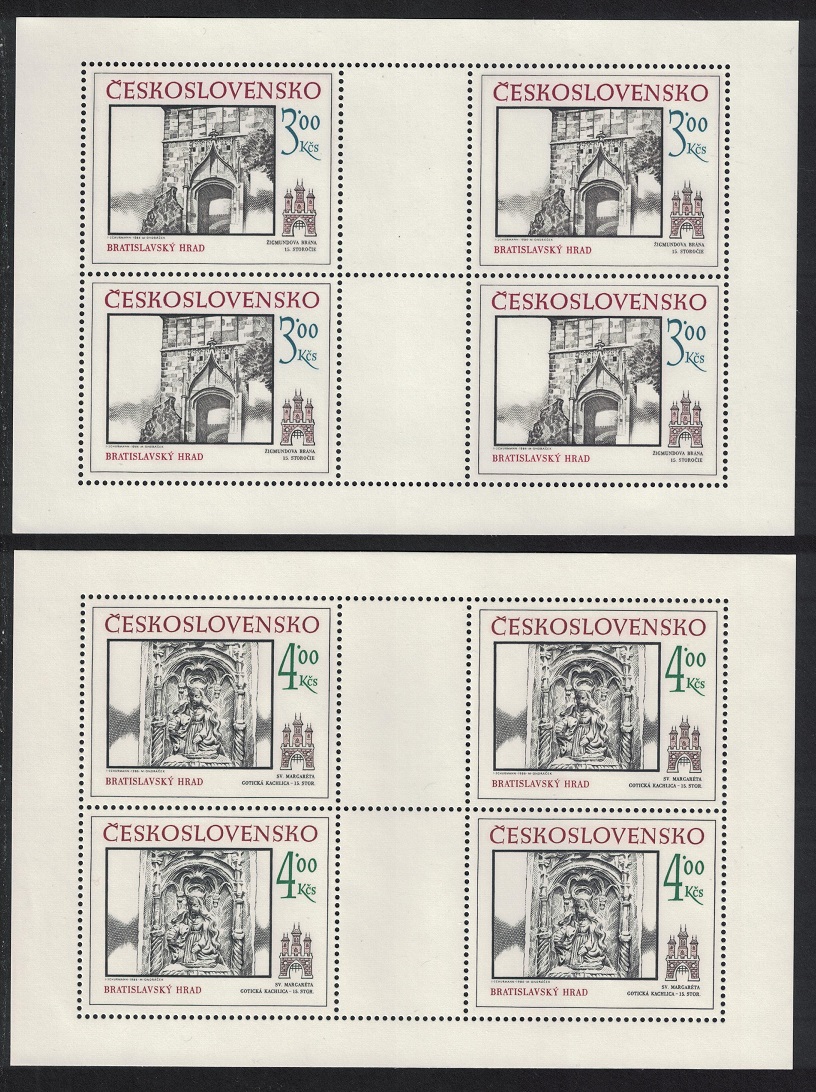 Czechoslovakia Historic Bratislava 10th series 2 Sheetlets 1986 MNH SG#2842-2843