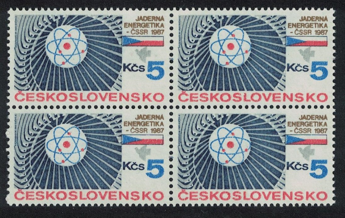 Czechoslovakia Nuclear Power Industry Block of 4 1987 MNH SG#2875