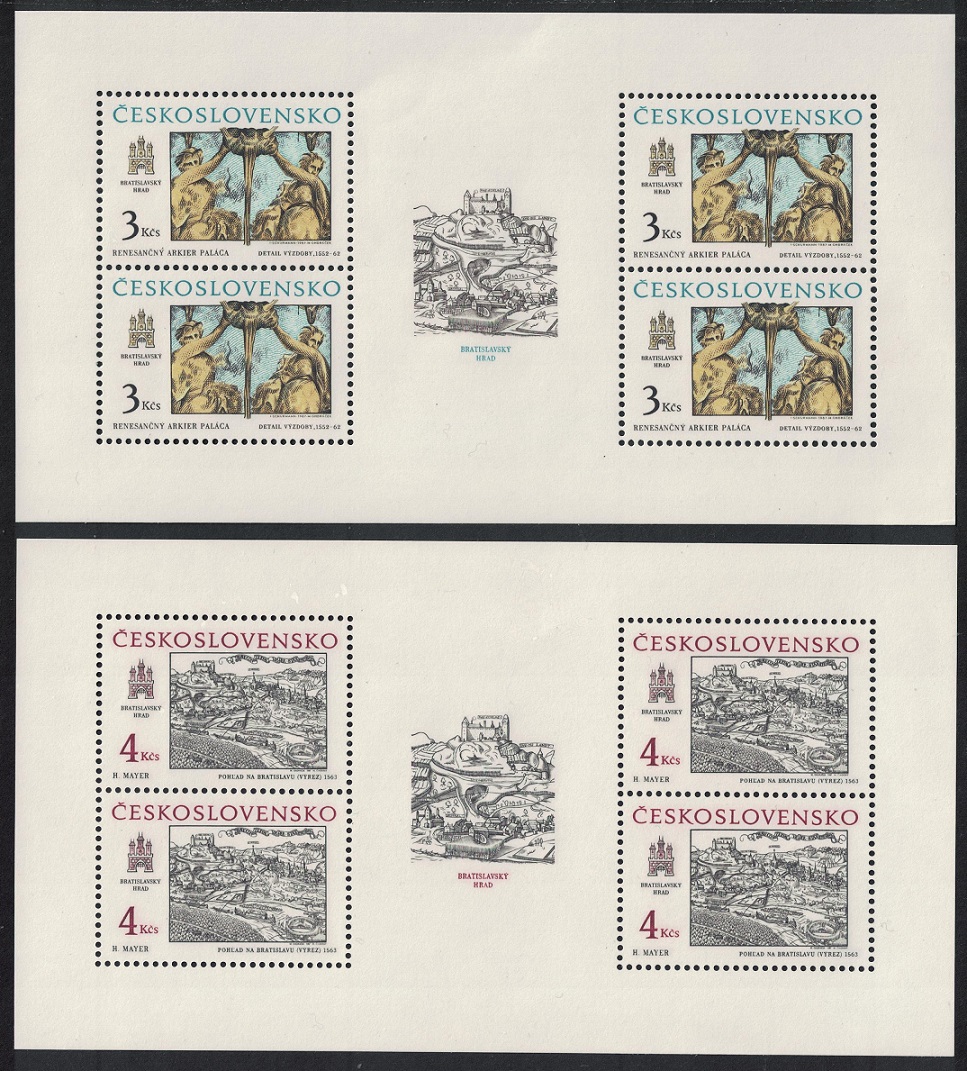 Czechoslovakia Historic Bratislava 11th series 2 Sheetlets 1987 MNH SG#2898-2899