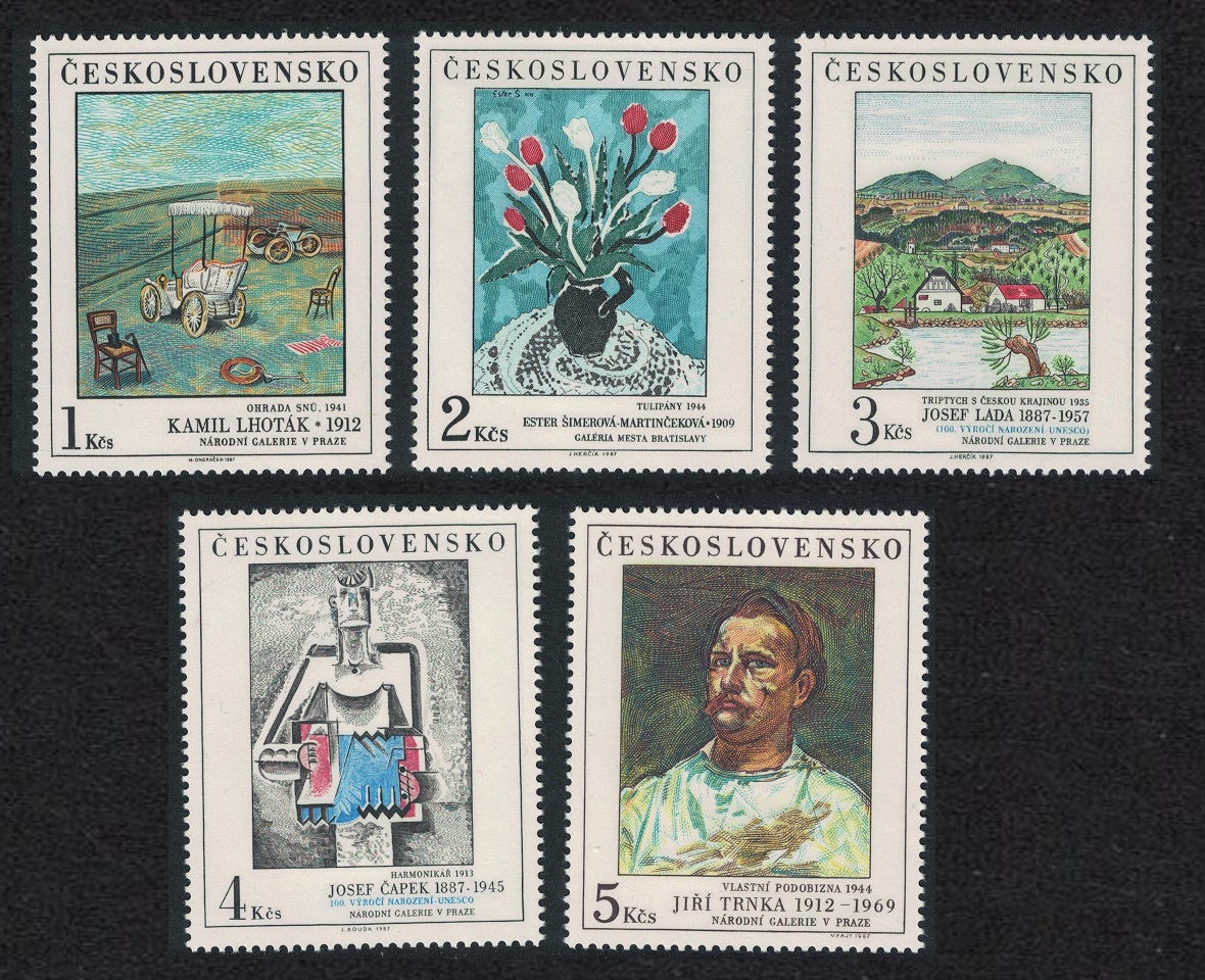 Czechoslovakia Art Paintings 21st series 5v 1987 MNH SG#2904-2908 MI#2933-2937