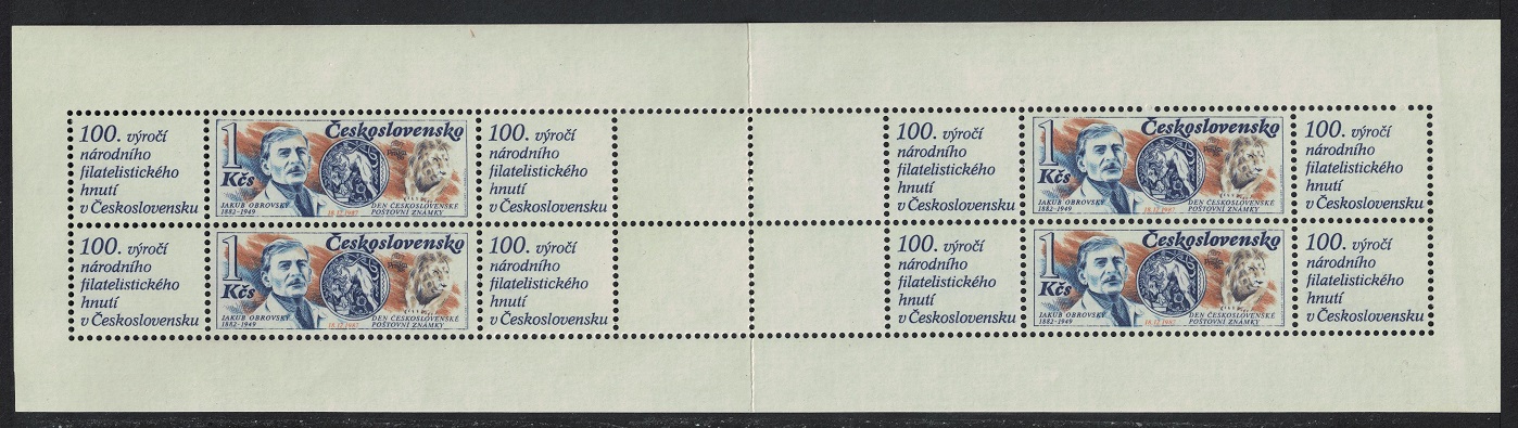 Czechoslovakia Stamp Day Jakub Obrovsky designer Sheetlet 1987 MNH SG#2909 MI#2939KB