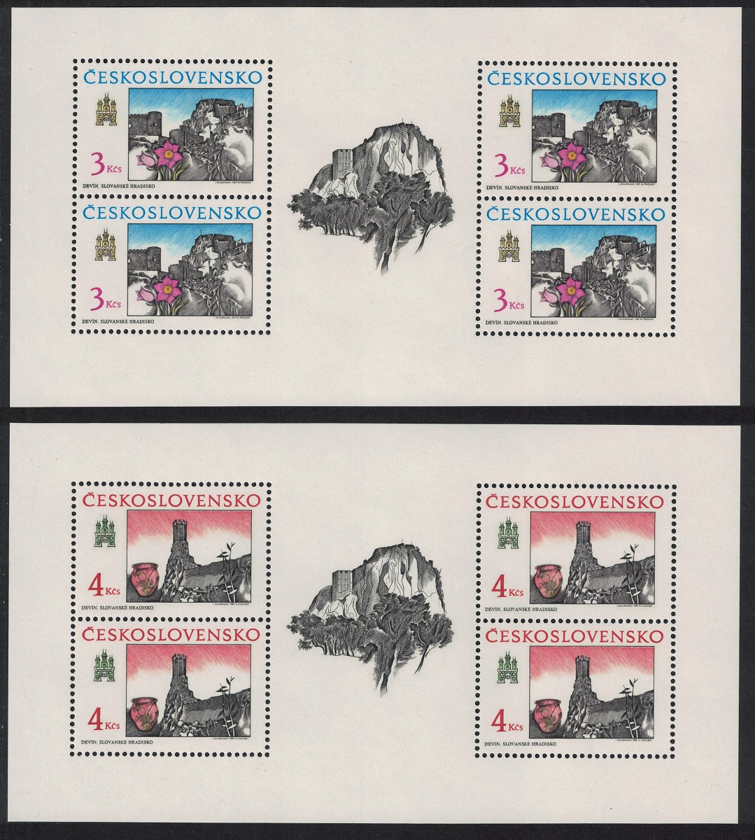 Czechoslovakia Historic Bratislava 13th series 2 Sheetlets 1989 MNH SG#2997-2998