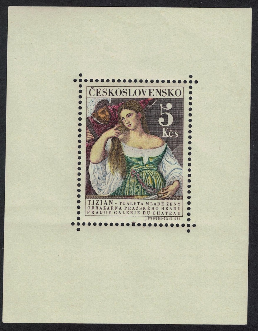 Czechoslovakia &#39;Lady at her Toilet&#39; by Titian MS 1965 MNH SG#MS1511