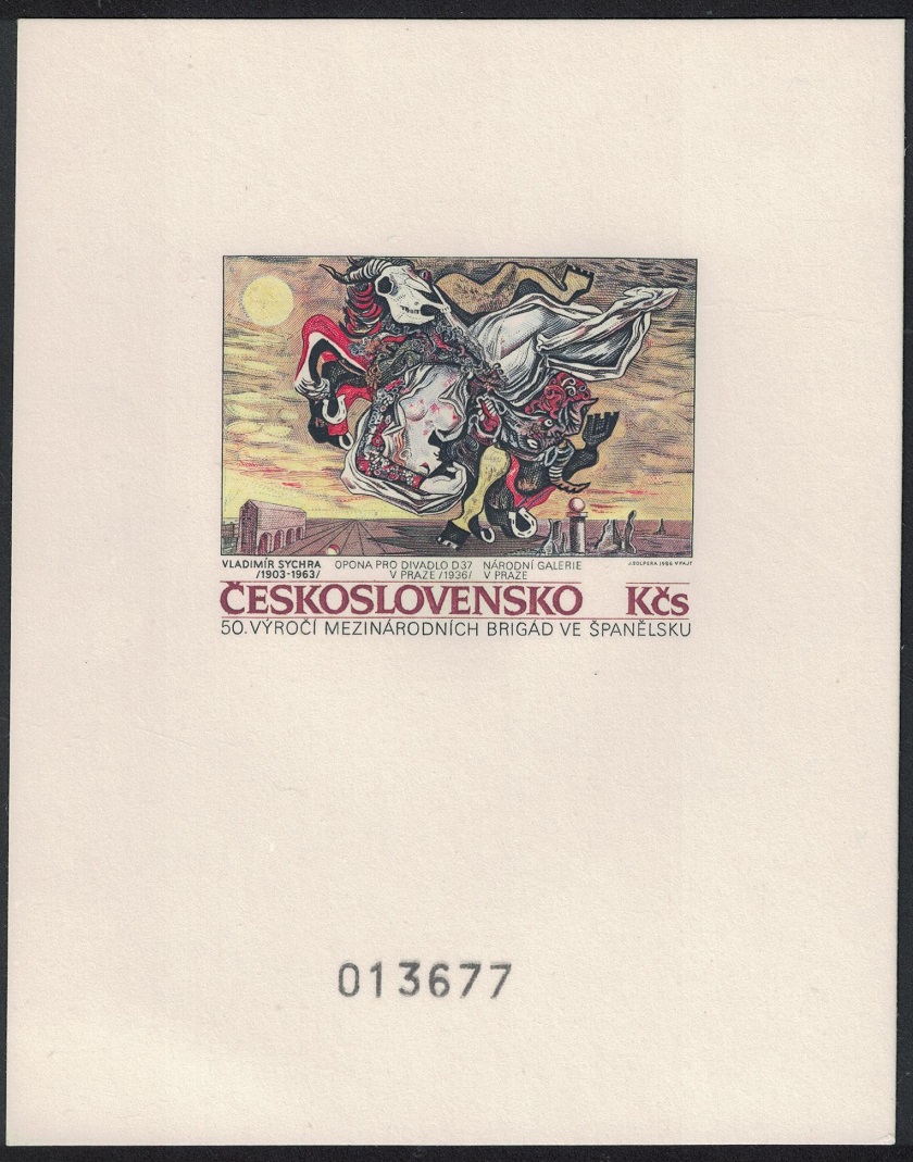 Czechoslovakia International Brigades in Spain MS Blackprint RAR 1986 MNH SG#MS2849 MI#Block 68 SD