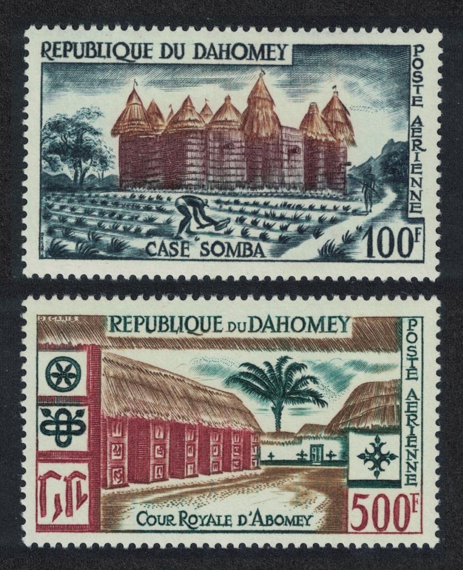 Dahomey Local Life and Architecture Airmail High Values 2v 1960 MNH SG#145-146 MI#173-174 Sc#C14-C15