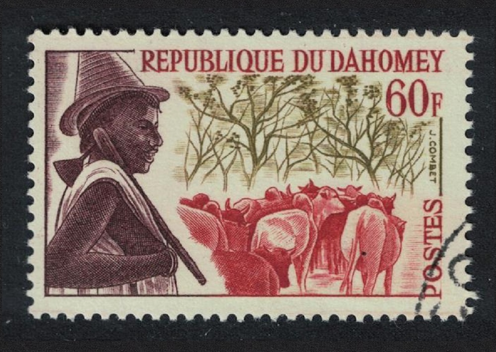 Dahomey Cattle Peuhl Herd Boy 60f 1963 CTO SG#181 MI#209 Sc#169