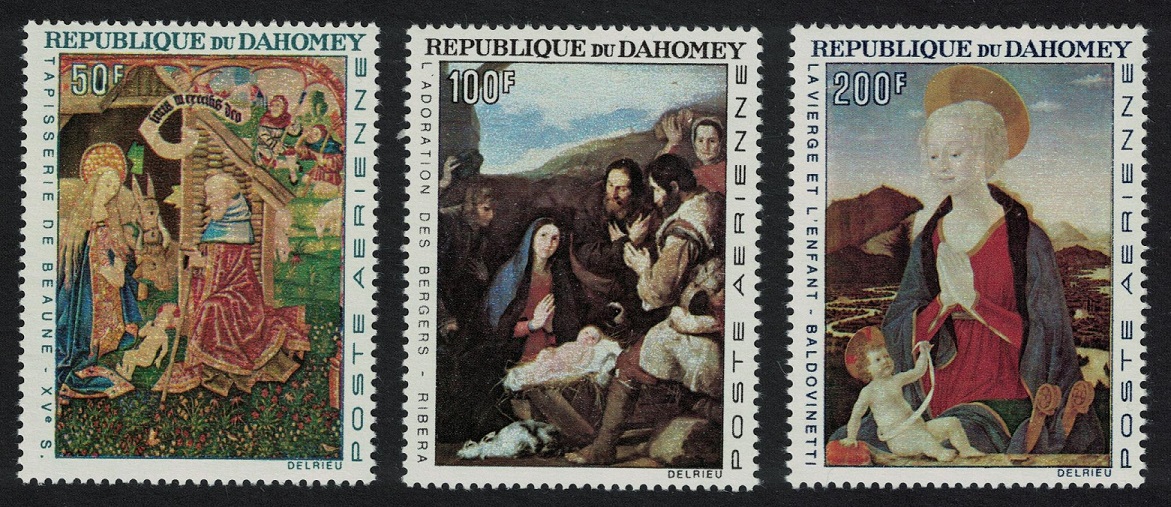 Dahomey Paintings Christmas 3v 1966 MNH SG#268-270 MI#293-295 Sc#C46-C48