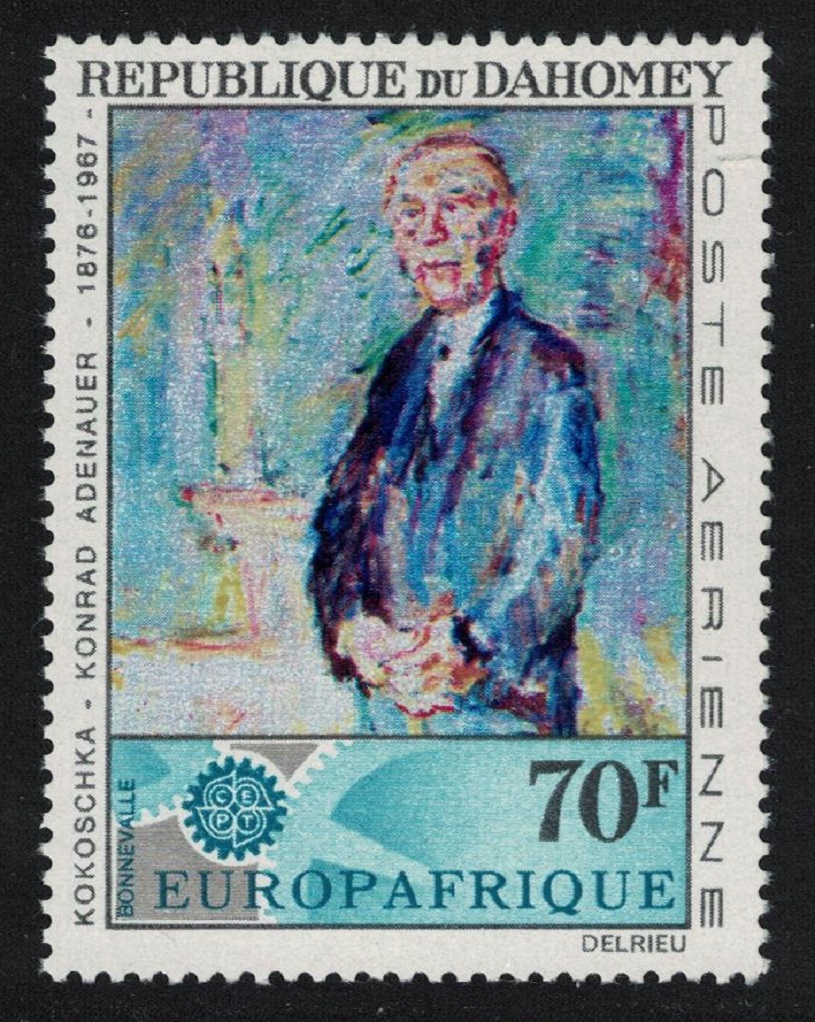 Dahomey Dr. Adenauer Commemoration painting by O.Kokoschka 1967 MNH SG#294 MI#318 Sc#C58