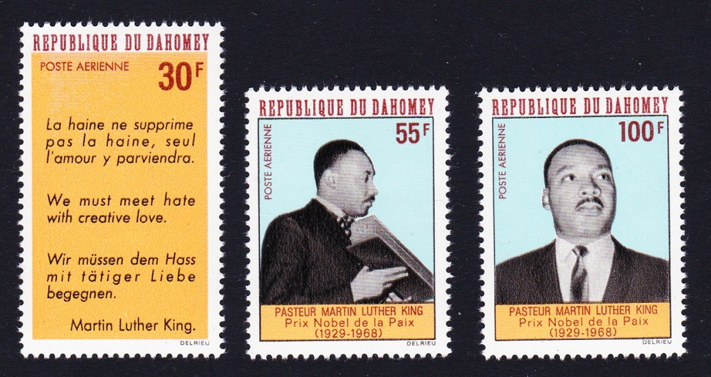 Dahomey Martin Luther King Commemoration 3v 1968 MNH SG#328-330 MI#346-348 Sc#C71-C73