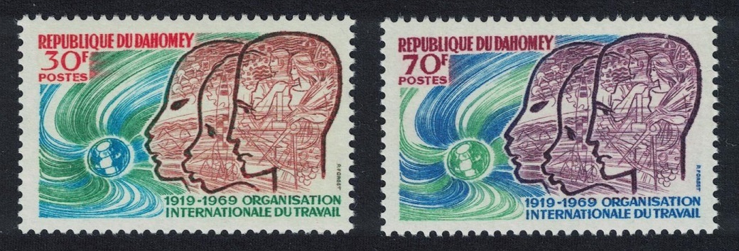 Dahomey International Labour Organisation 2v 1969 MNH SG#359-360 MI#375-376 Sc#257-258