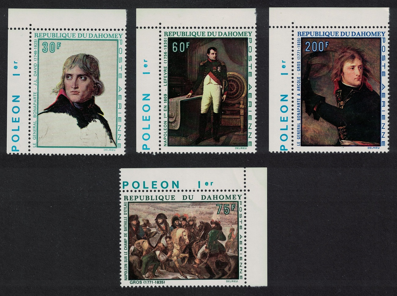 Dahomey Birth Napoleon Bonaparte 4v Paintings Corners 1969 MNH SG#363-366 MI#379-382 Sc#C97-C100