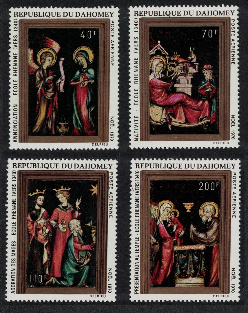 Dahomey Christmas Miniatures Paintings 4v 1970 MNH SG#423-426 MI#439-442 Sc#C132-C135