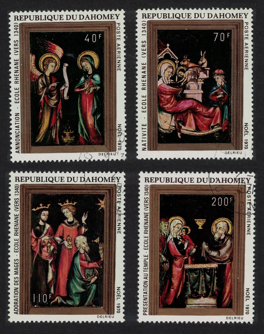 Dahomey Christmas Miniatures Paintings 4v 1970 CTO SG#423-426 MI#439-442 Sc#C132-C135