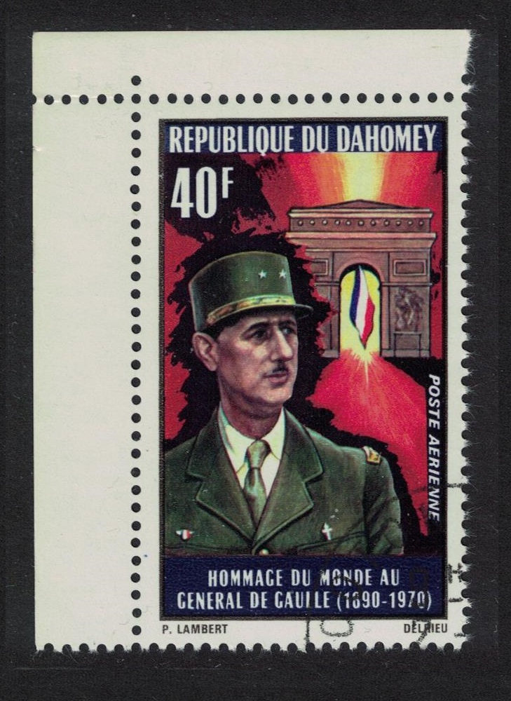 Dahomey General Charles de Gaulle 2v Corner 1971 CTO SG#427 MI#444 Sc#C136