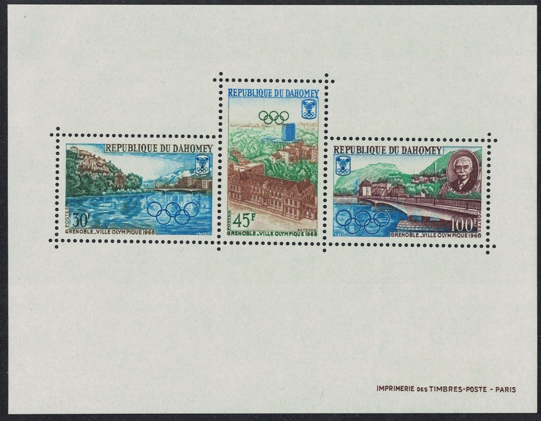 Dahomey Winter Olympic Games Grenoble MS 1967 MNH SG#MS306 MI#Block 10 Sc#243a