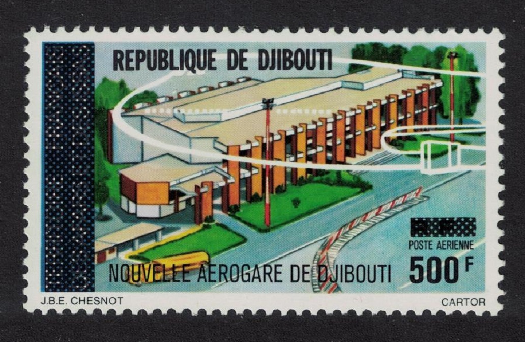 Djibouti New Airport Building Overprint 500F 1977 MNH SG#703 Sc#C108