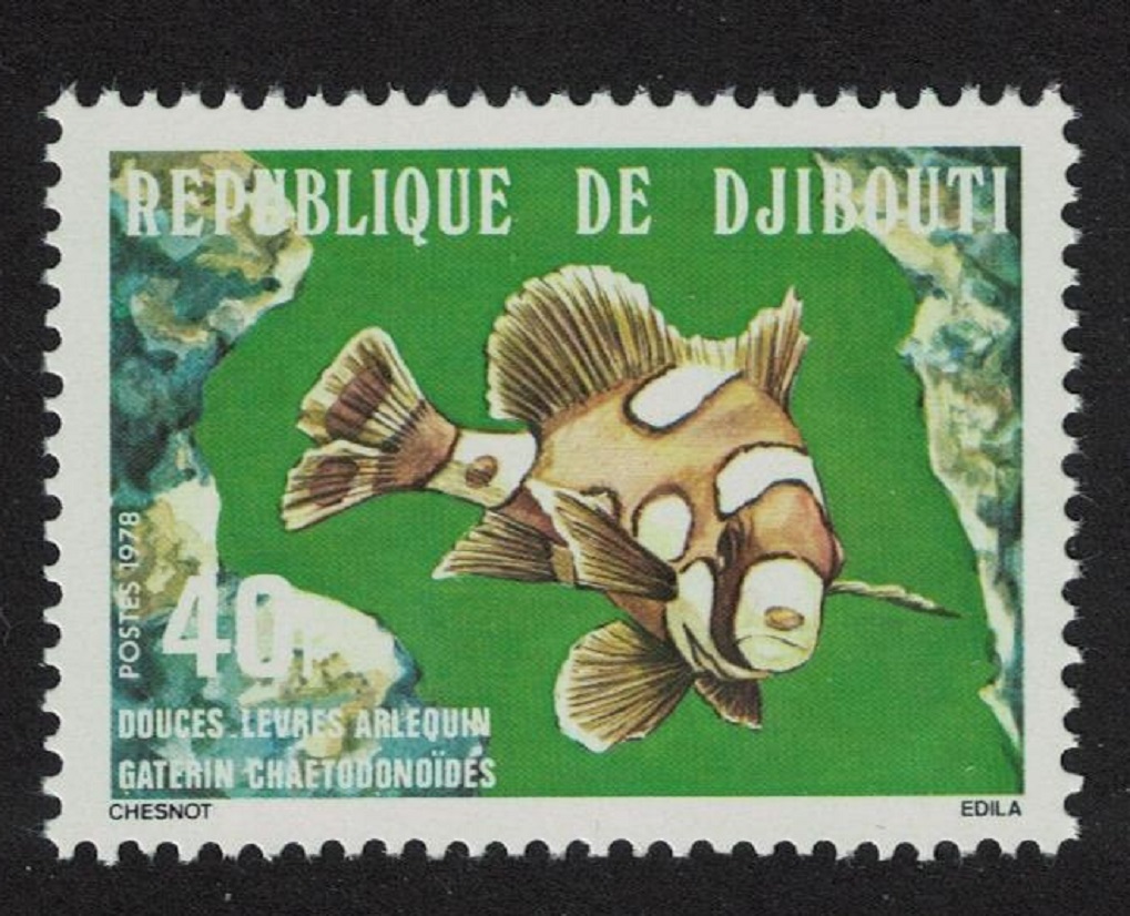 Djibouti Harlequin sweetlips Fish 40f 1978 MNH SG#745