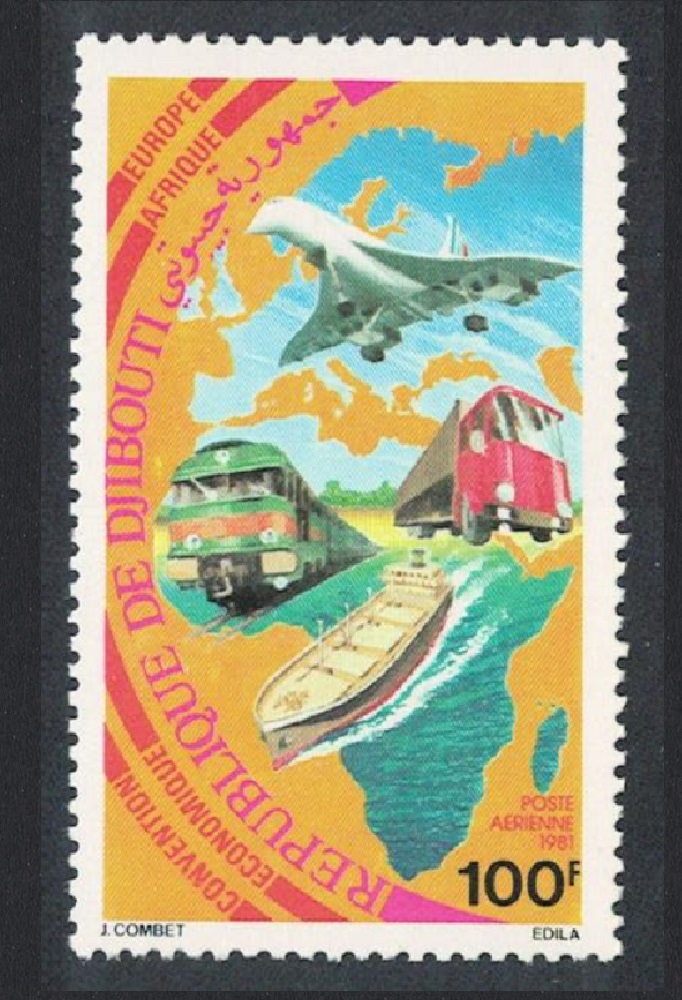 Djibouti Concorde Aircraft Train Truck Ship 1981 MNH SG#804