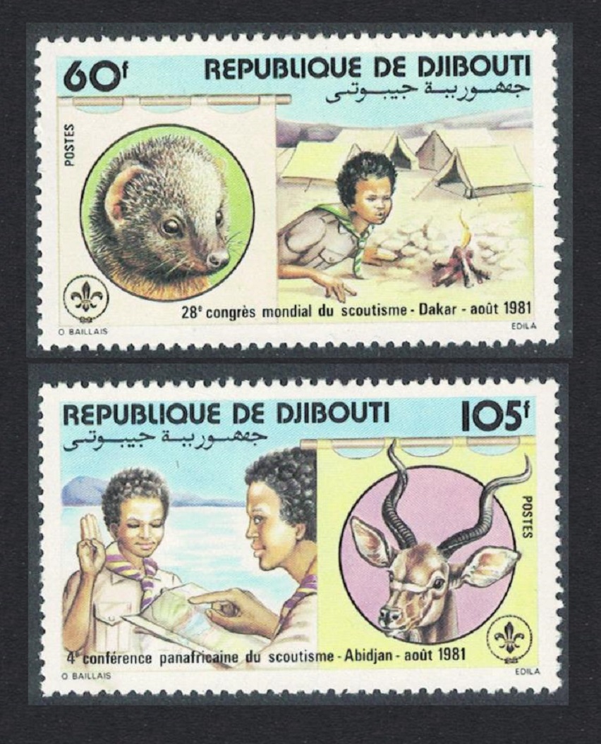 Djibouti Hyrax Antelope Kudu Scouting 2v 1981 MNH SG#820-821