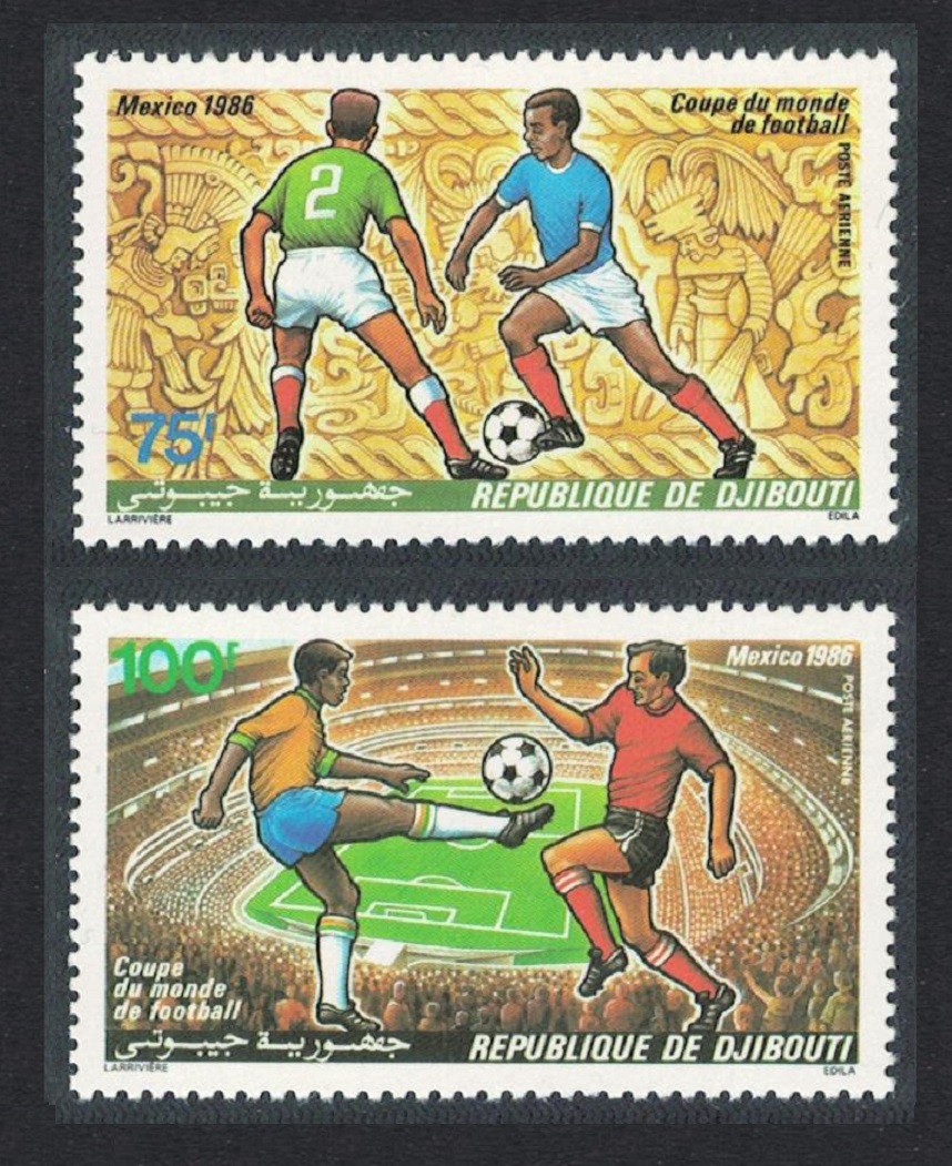 Djibouti World Cup Football Championship Mexico 2v 1986 MNH SG#973-974