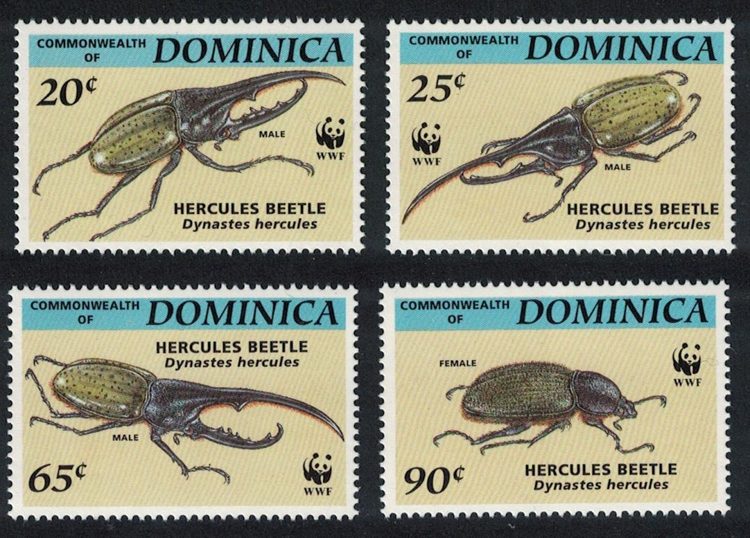 Dominica WWF Hercules Beetle 4v 1994 MNH SG#1799-1802 MI#1804-1807 Sc#1647-1650