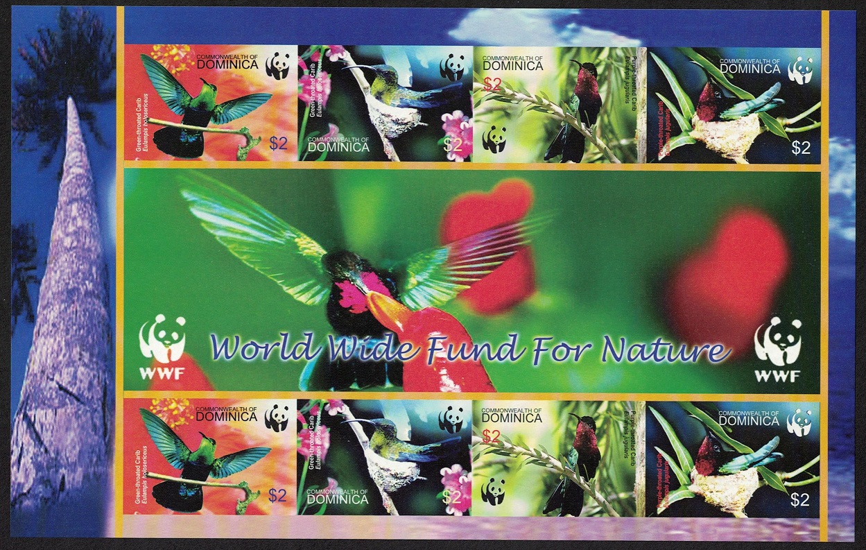 Dominica Birds WWF Caribs MS Imperf 2005 MNH SG#MS3416 MI#3634-3637B Sc#2520 a-d