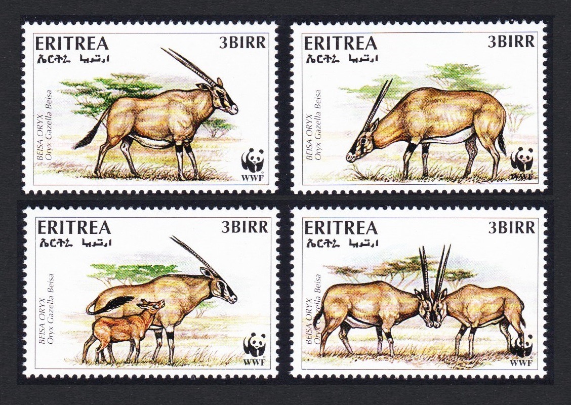 Eritrea WWF Beisa Oryx 4v 1996 MNH SG#319-322 MI#87-90 Sc#261 a-d