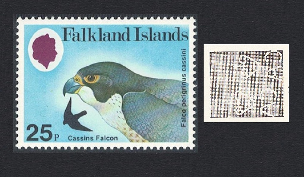 Falkland Islands Birds of Prey Falcon 25p WATERMARK 1980 MNH SG#387w