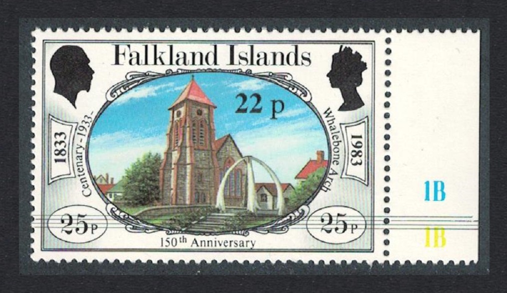 Falkland Islands Architecture Whalebone Arch overprint 22p 1984 MNH SG#468 Sc#403