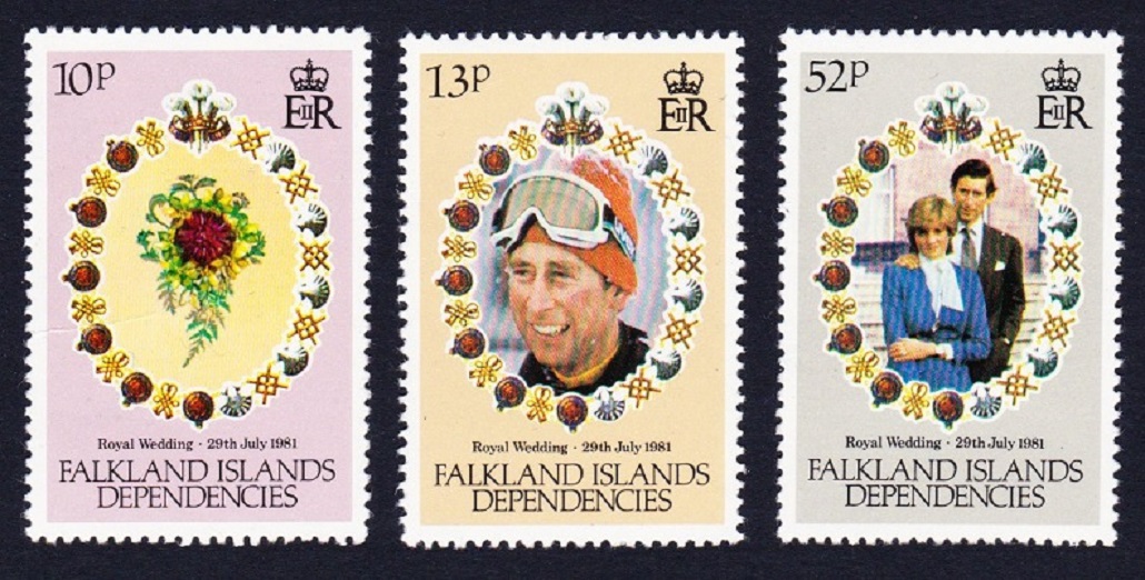 Falkland Islands Dependencies Charles and Diana Royal Wedding 3v 1981 MNH SG#95-97 Sc#1L59-1L61