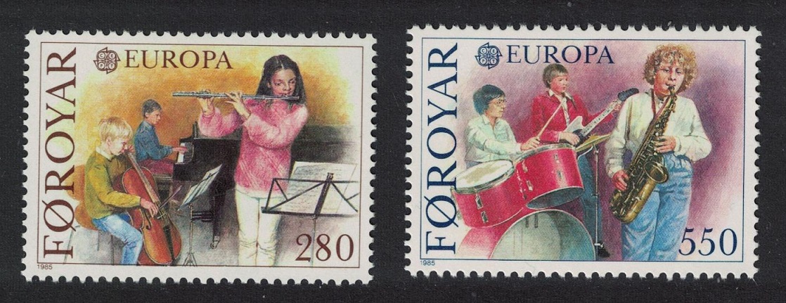 Faroe Islands Europa Music Year 2v 1985 MNH SG#113-114