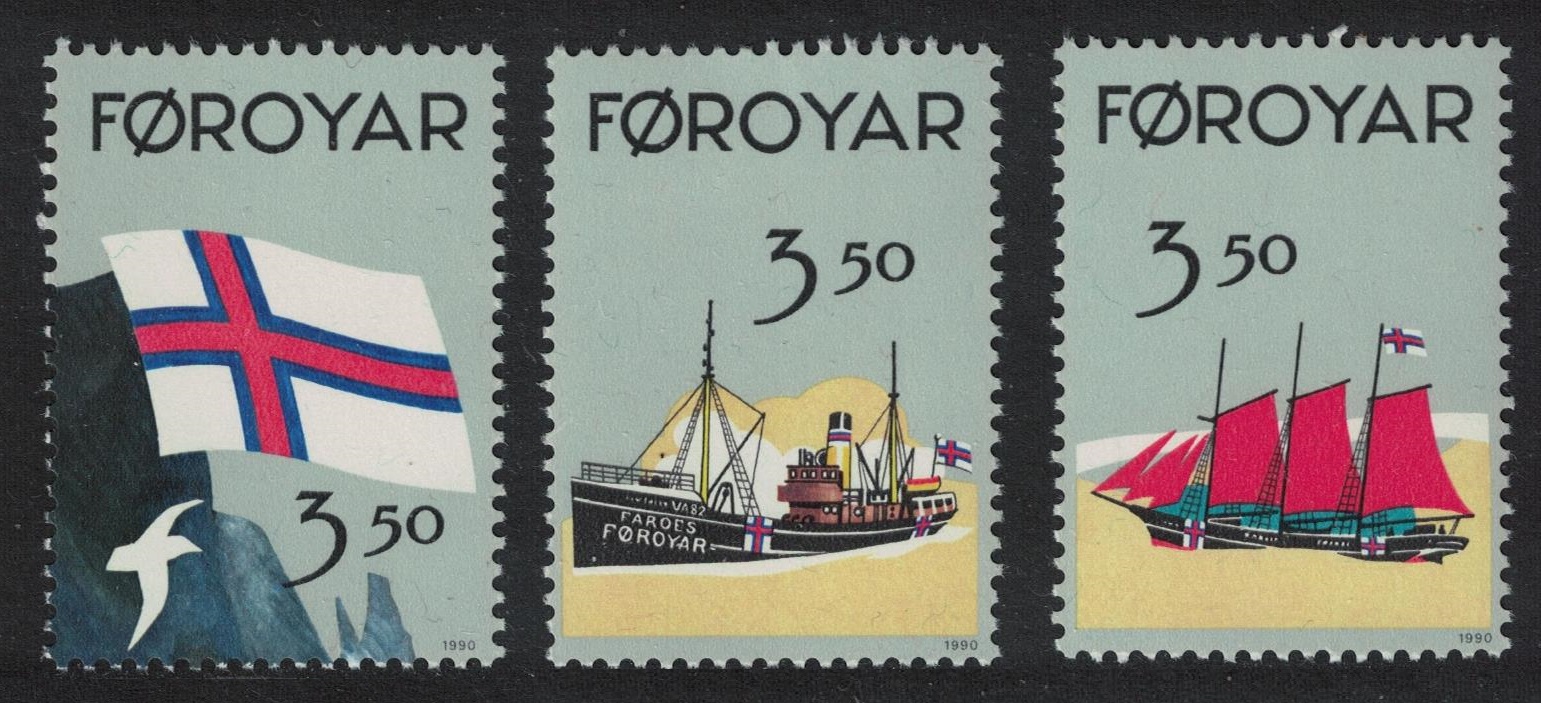 Faroe Islands Ships Official Recognition of Faroese Flag 1990 MNH SG#195