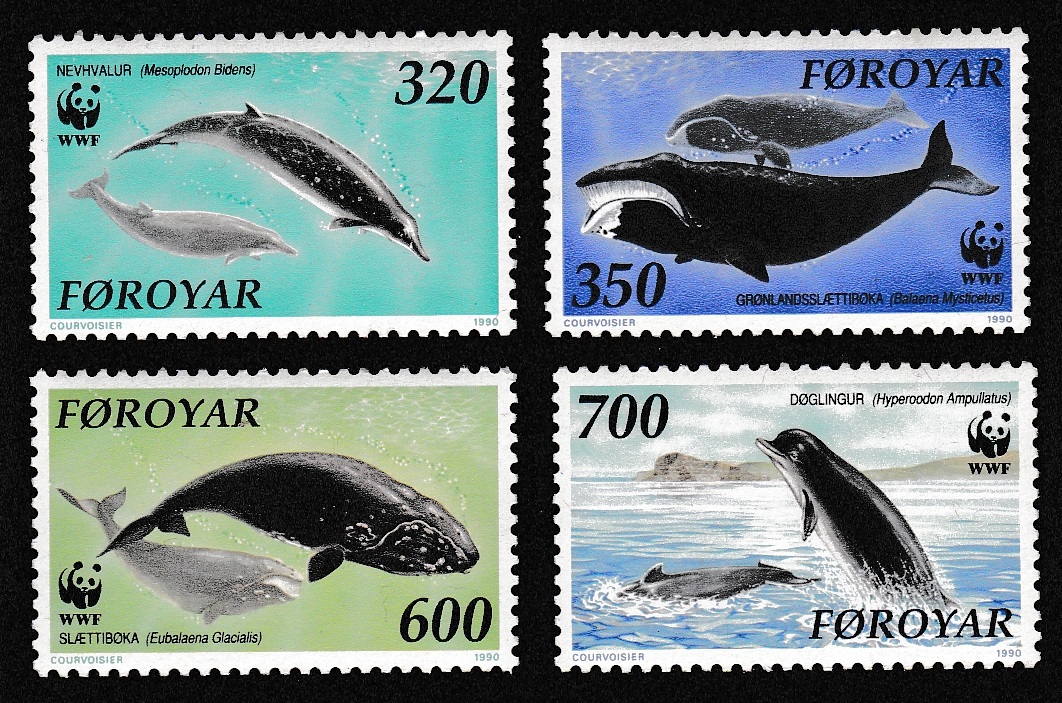 Faroe Islands WWF North Atlantic Whales 4v 1990 MNH SG#196-199 MI#203-206 Sc#208-211