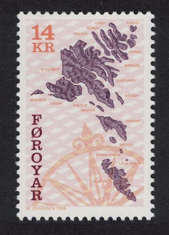 Faroe Islands Compass Rose Maps 14 Kr 1996 MNH SG#303