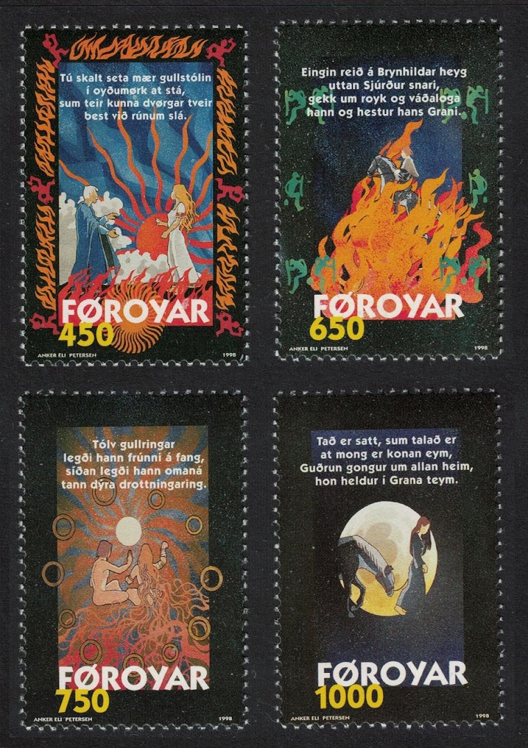 Faroe Islands &#39;Brynhild&#39;s Ballad&#39; traditional poem 4v 1998 MNH SG#338-341 Sc#332-335